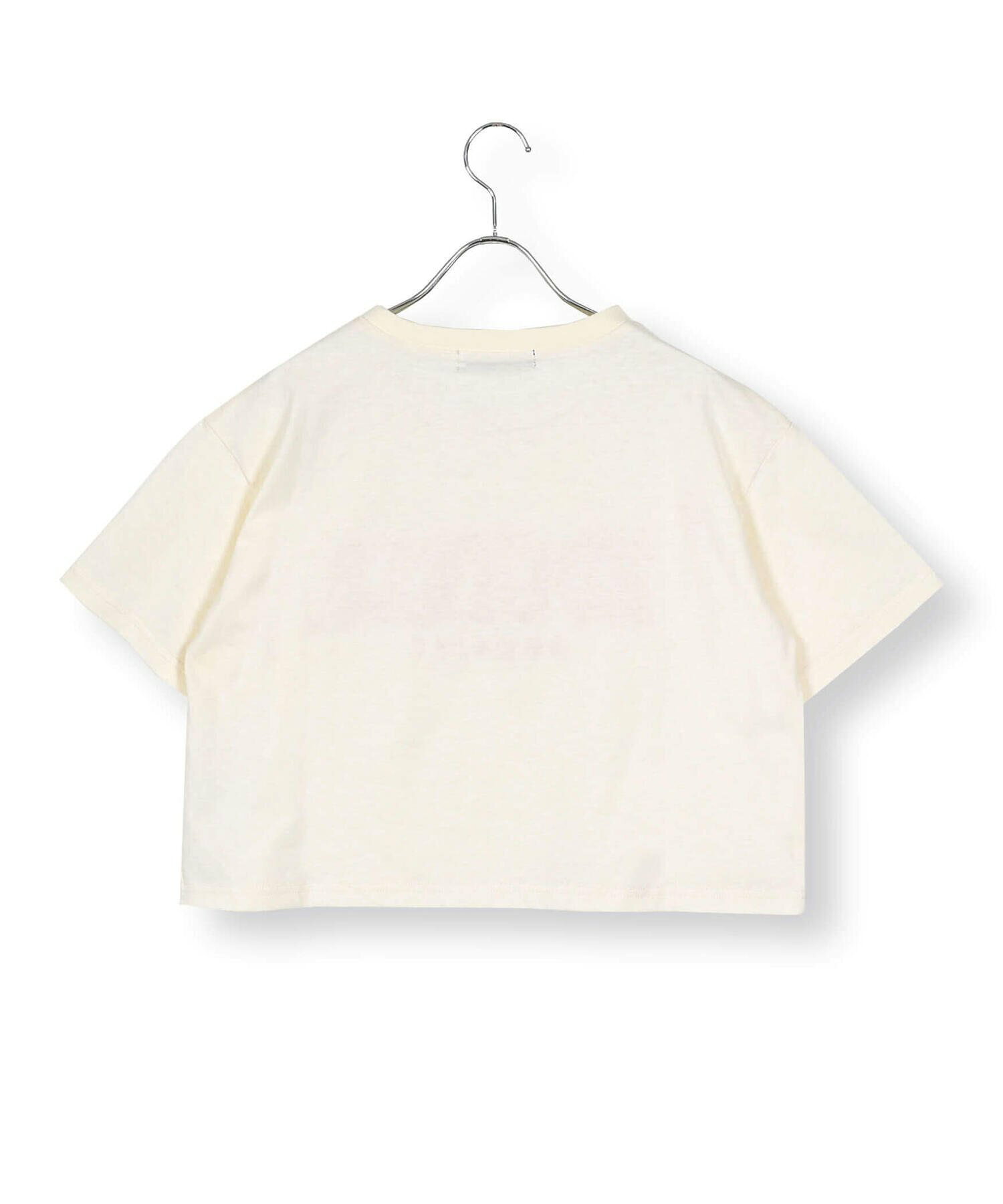 立体ロゴ刺繍ショート丈Tシャツ(130~160cm)